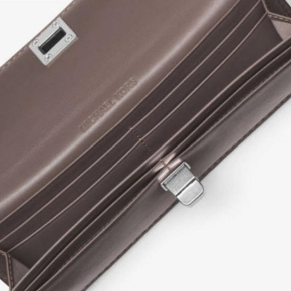 MICHAEL Michael Kors Gray Leather Wallet - 7.75" L, 4" H, 1" D - Picture 7 of 13